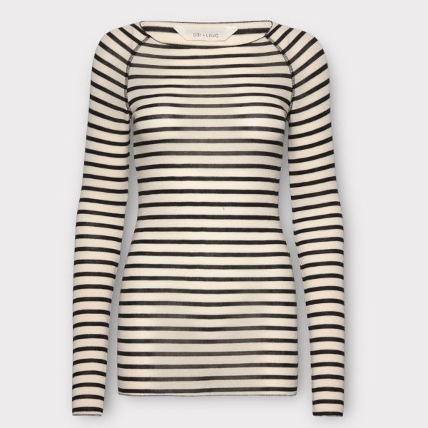 gai & lisva amalie sailor wool top black/ecru