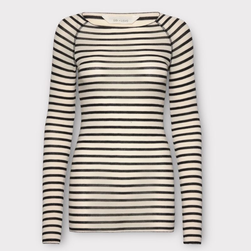 gai & lisva amalie sailor wool top black/ecru