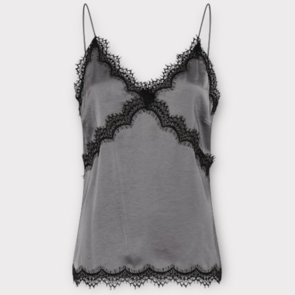 la rouge lotte satin top grey