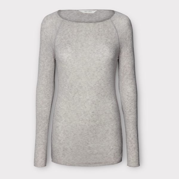 gai & lisva amalie wool top light grey melange