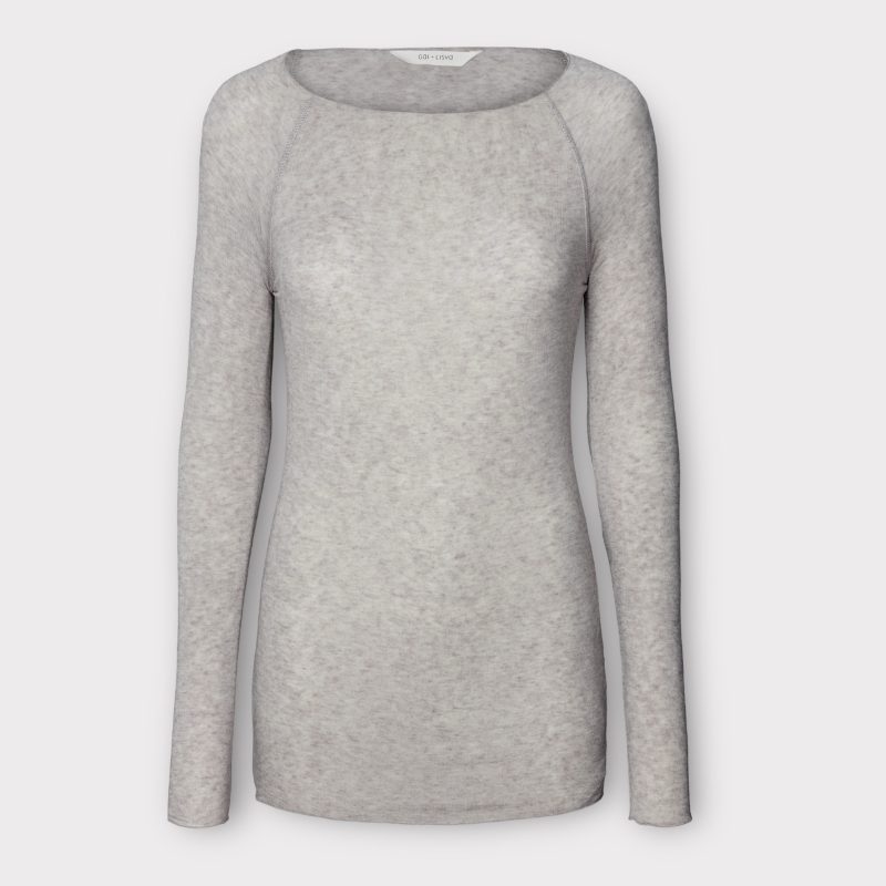 gai & lisva amalie wool top light grey melange