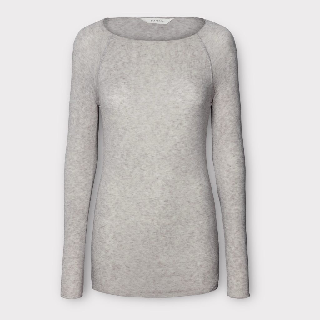 gai & lisva amalie wool top light grey melange