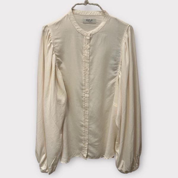 replay wide sleeve shirt offwhite