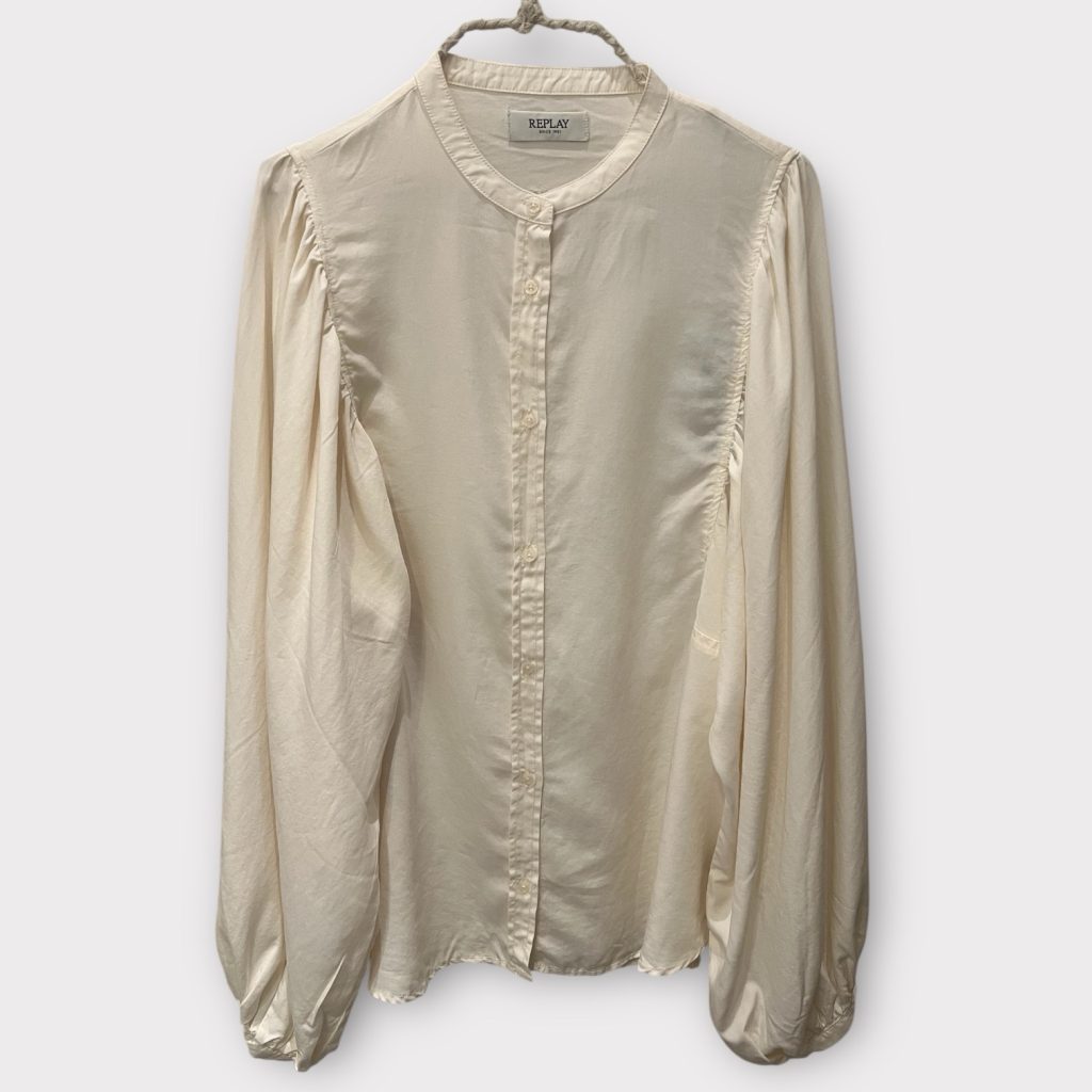 replay wide sleeve shirt offwhite