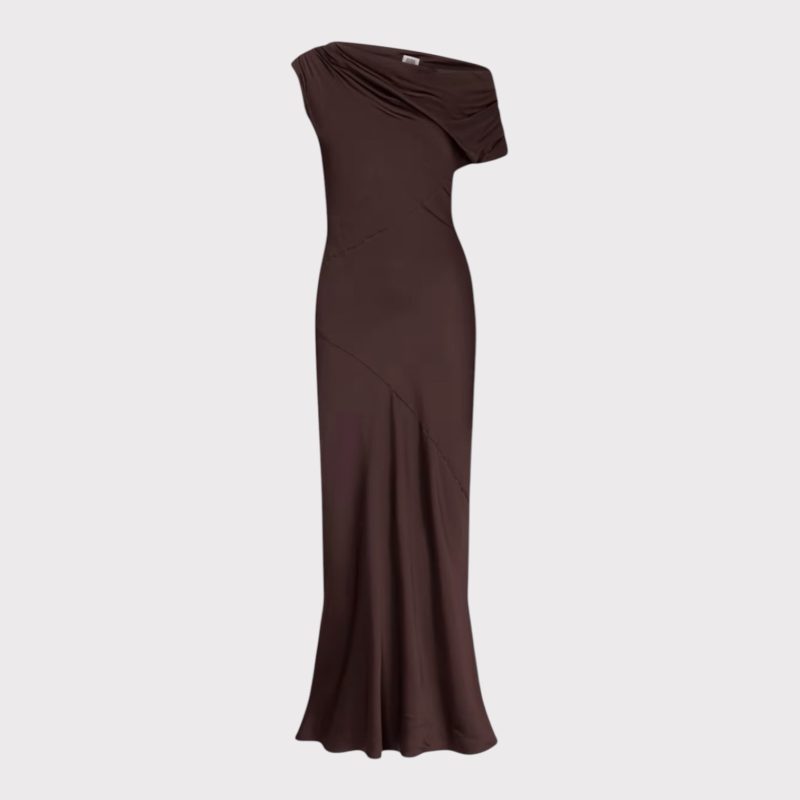Twist & Tango Vanessa Satin Dress Mocha Brown