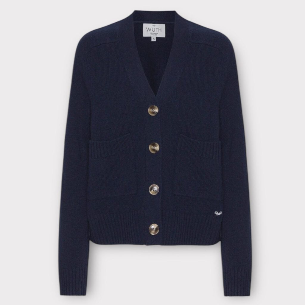 Grandpa cashmere cardigan navy
