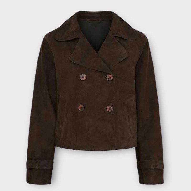 btf short suede trenchcoat