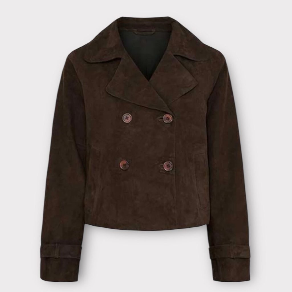 btf short suede trenchcoat