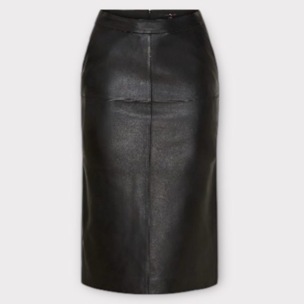 btf Bonded leather skirt black
