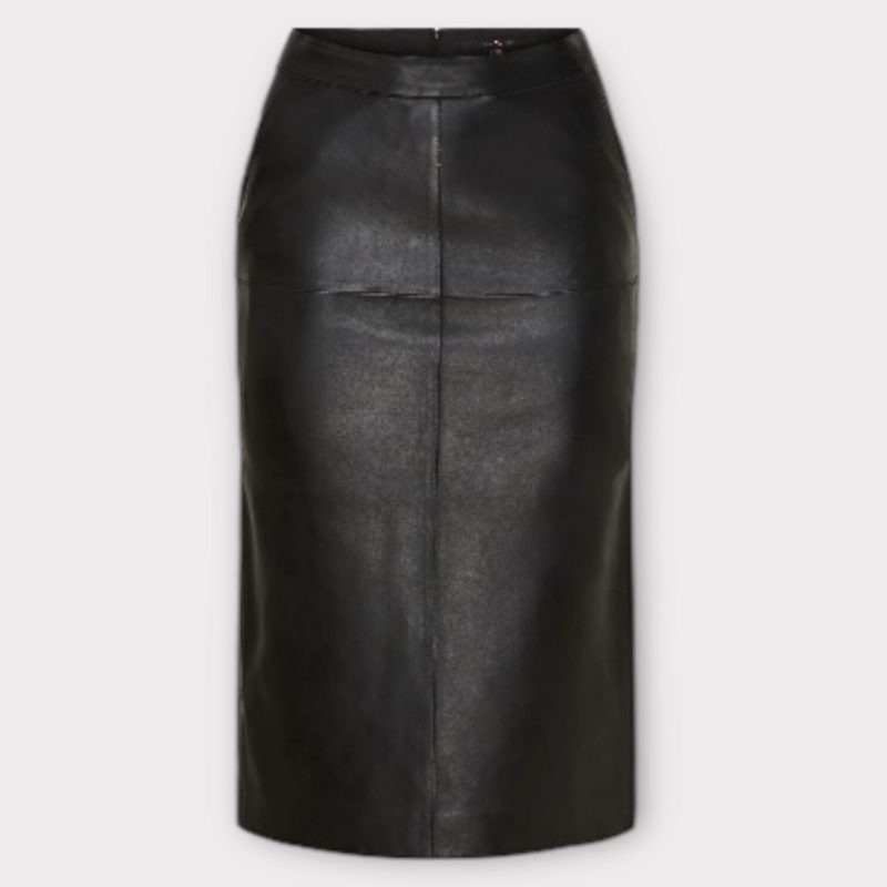 btf Bonded leather skirt black