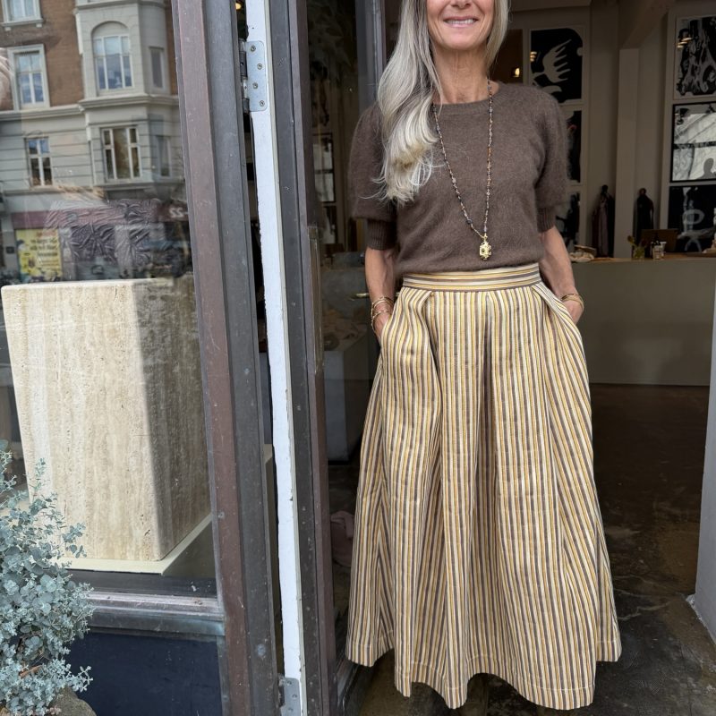 Store51 Brocade Skirt Metallic Stripe