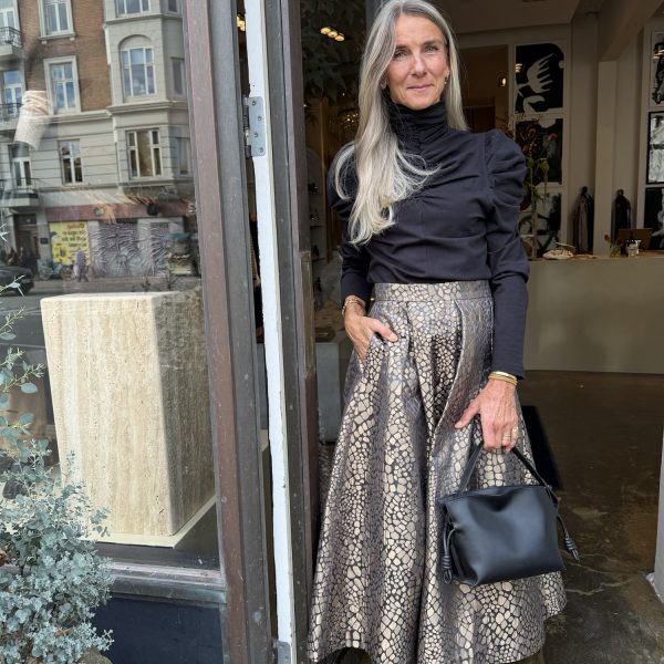 Store51 Blend Brocade Skirt Brown/Black