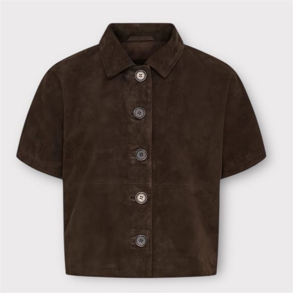 BTF Suede Jacket Short Sleeve Dark Brown