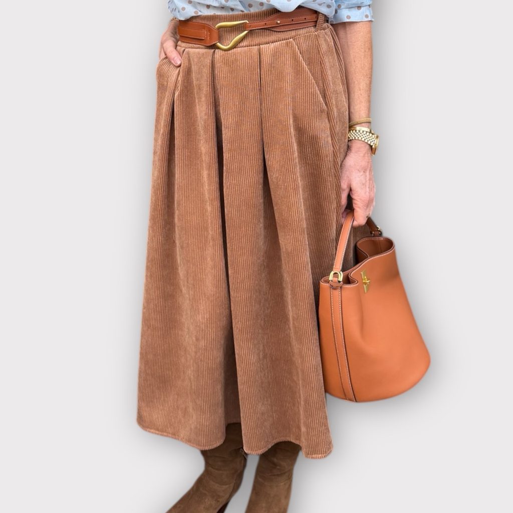 fløjlsnederdel camel