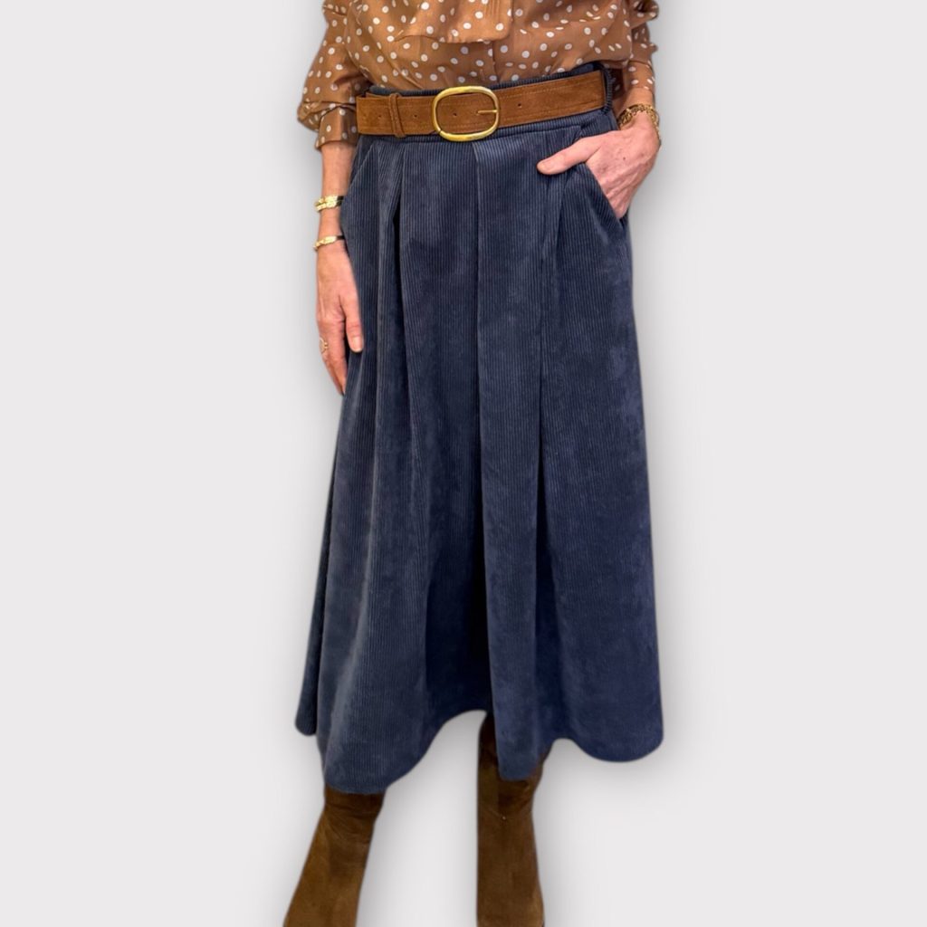 flæjlsnederdel denim blue