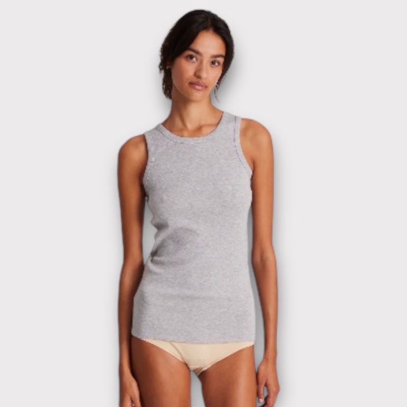 gai & lisva alberte rib top light grey