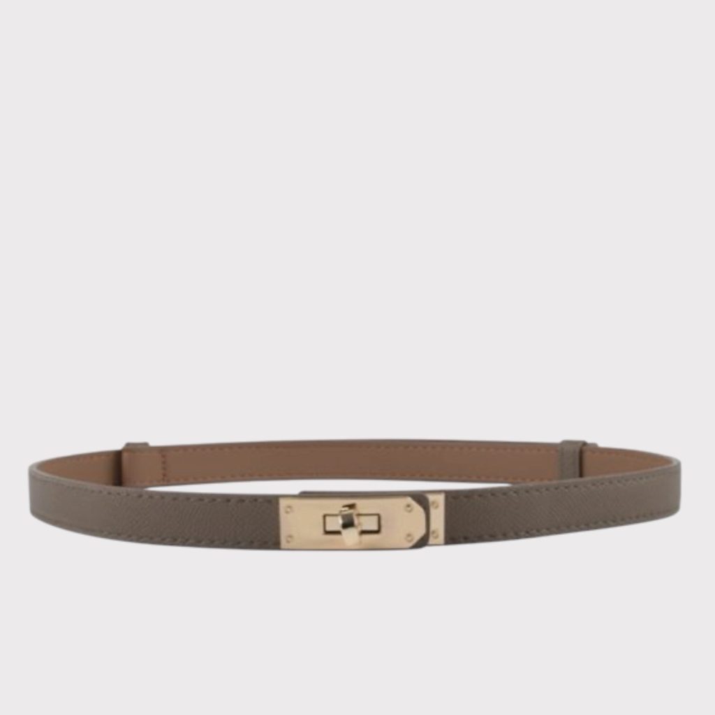 plisse ringo belt taupe-gold