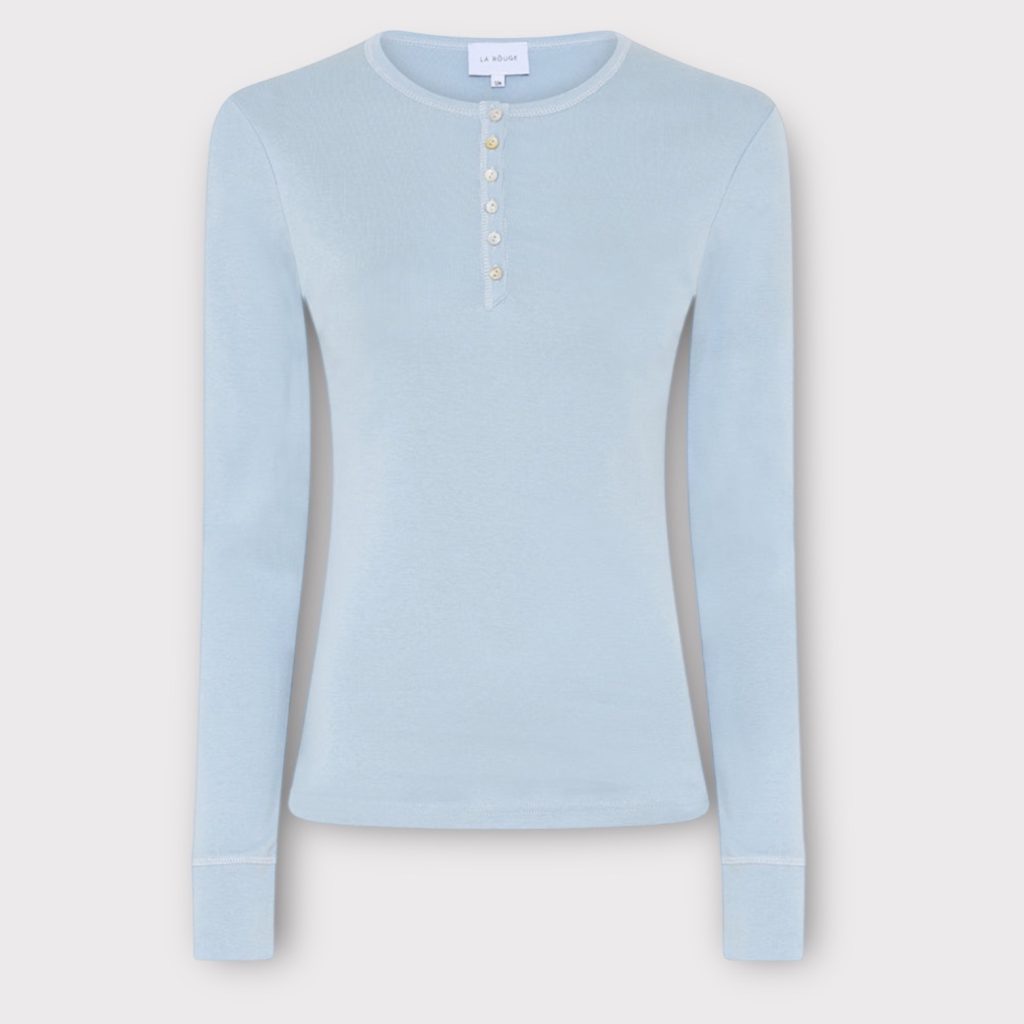 la rouge rose l/s blouse light blue