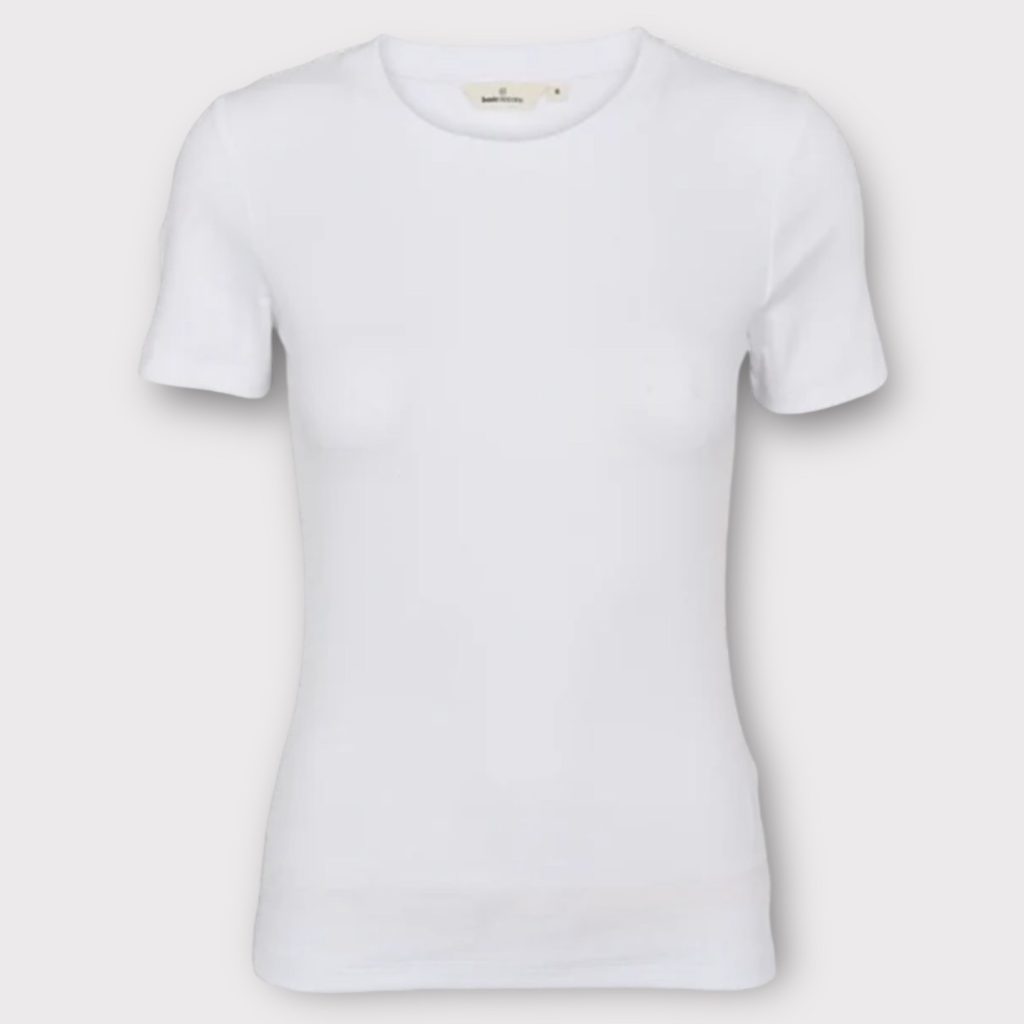 basic apparel ludmilla o-neck bright white