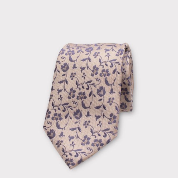 slips beige/blue flower