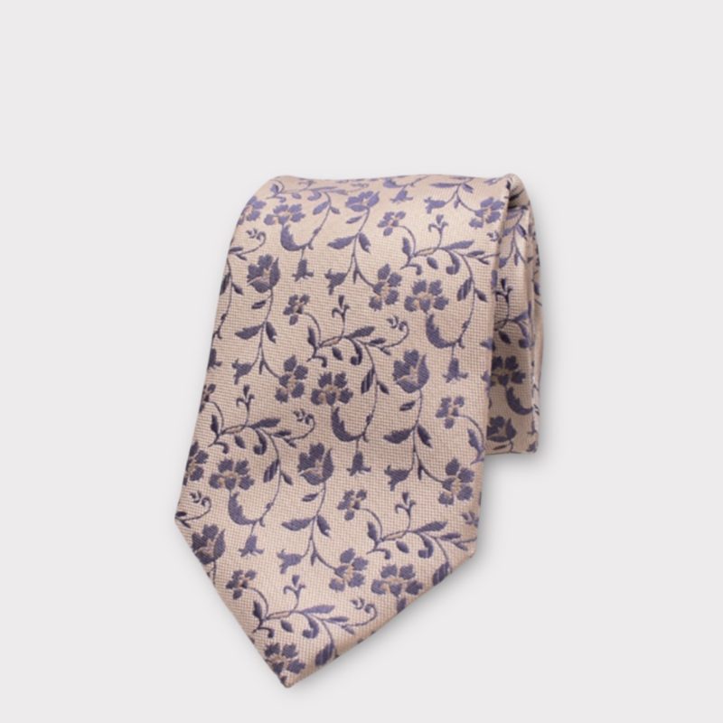 slips beige/blue flower