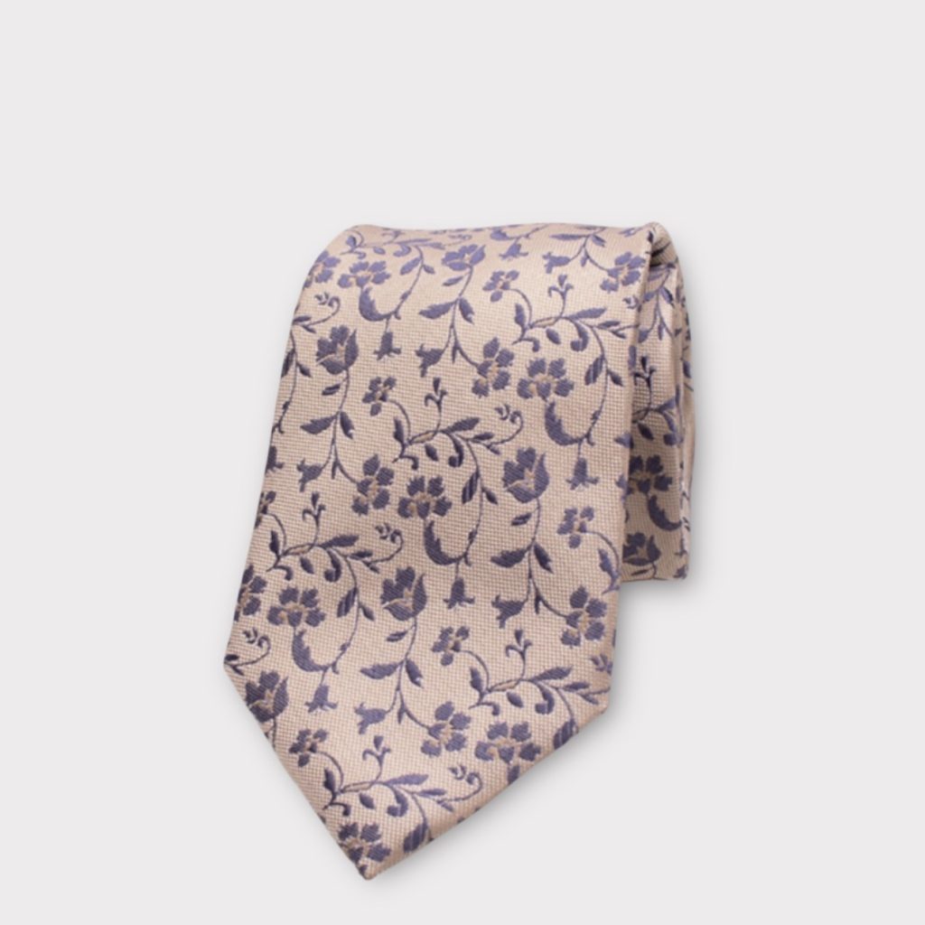 slips beige/blue flower