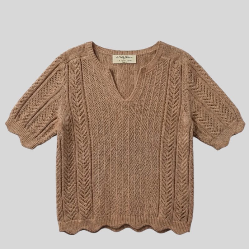Cotton Knit Tee Caramelo