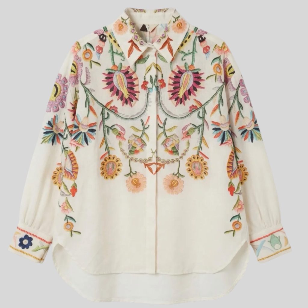 embroidery shirt multicolor