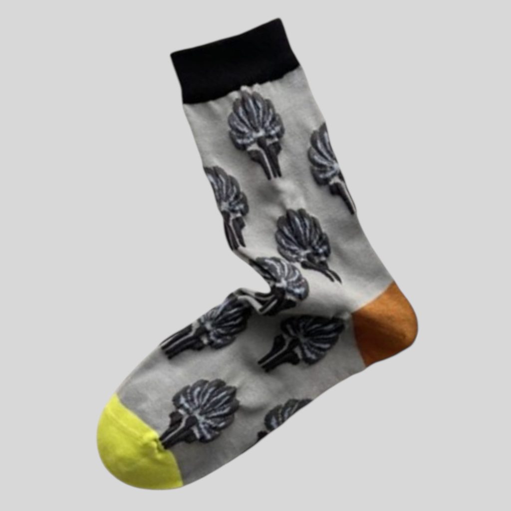 Plisse Luton Sock Grey Pattern