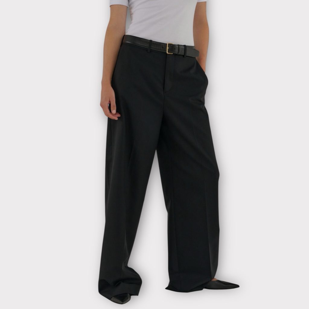 herman classic wide leg pant black