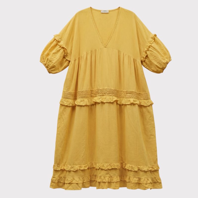 linen dress yellow