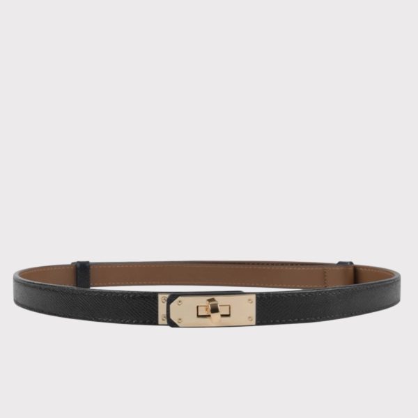 plisse ringo belt black gold