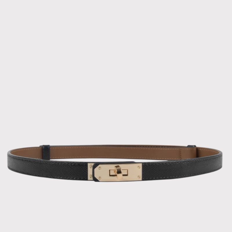 plisse ringo belt black gold