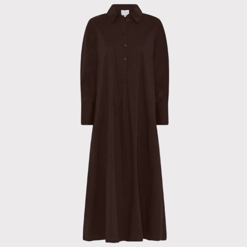 La Rouge Kamilla Shirt Dress Dark Brown