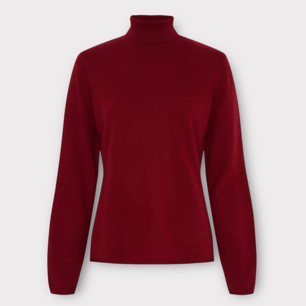 btf cashmere turtle neck pullover cherry