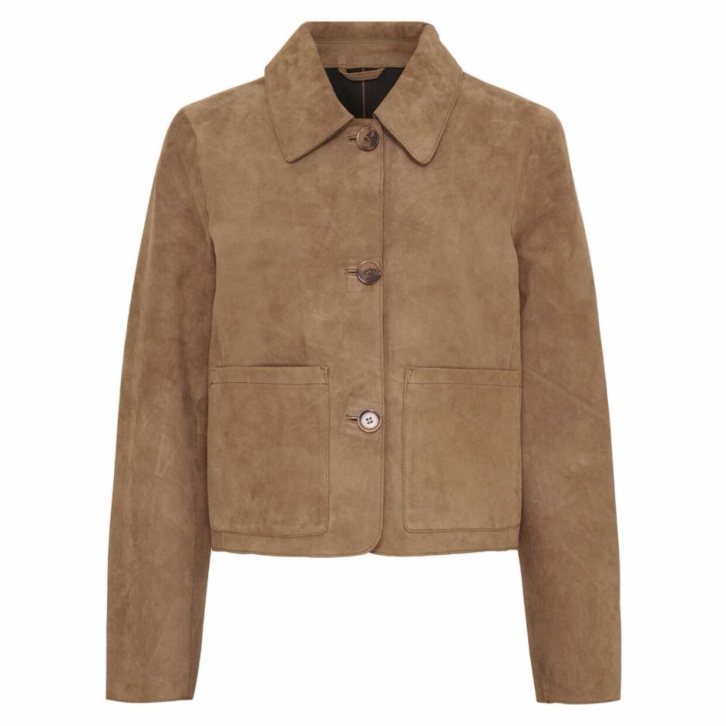sonja suede jacket nude brown