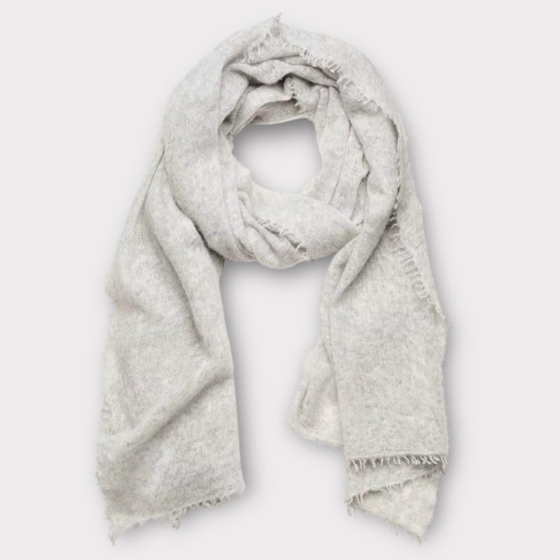 mouleta cashmere scarf light grey melange