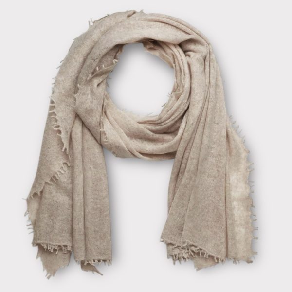 mouleta cashmere scarf light  beige melange