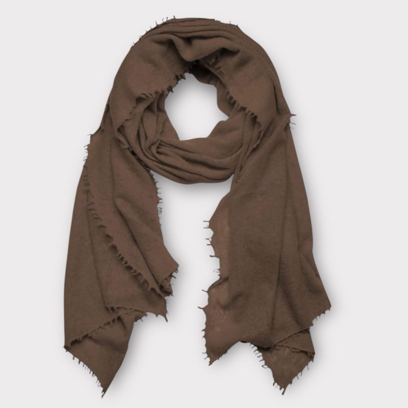 Mouleta cashmere scarf choco brown