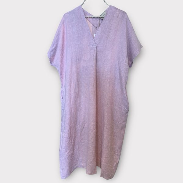 hørkjole short slv old rose