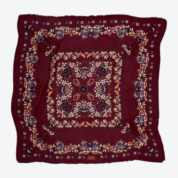 Maison Lecomte Secret Garden Scarf Bordeaux