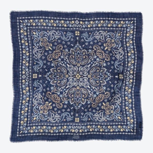 Maison Lecomte Secret Garden Scarf Dark Navy