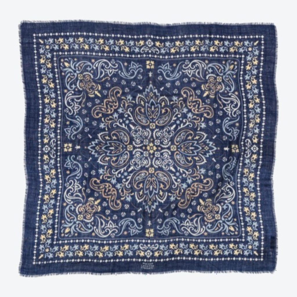 Maison Lecomte Secret Garden Scarf Dark Navy