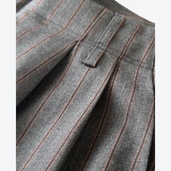 Yin Studio Lou Lou Pants Herringbone Camel Stripe
