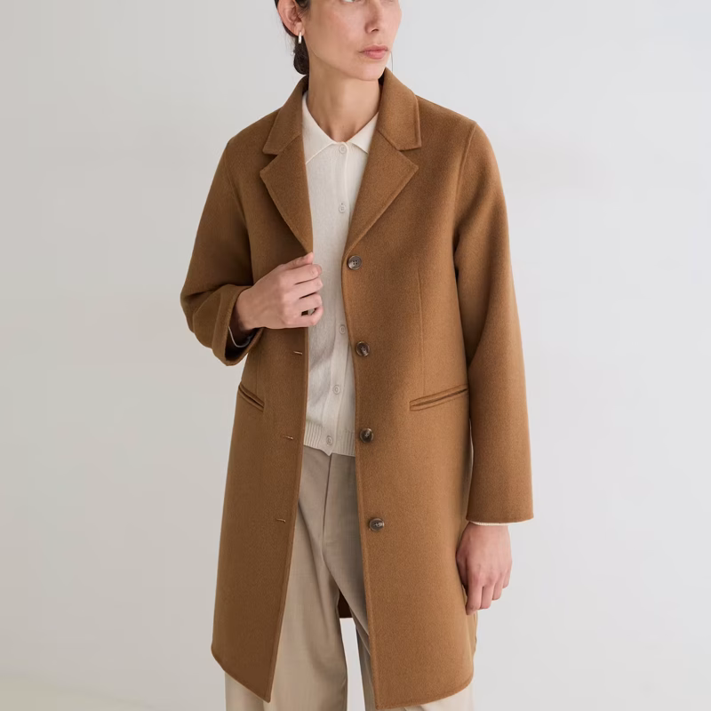 YERSE Midi Handmade Coat Camel