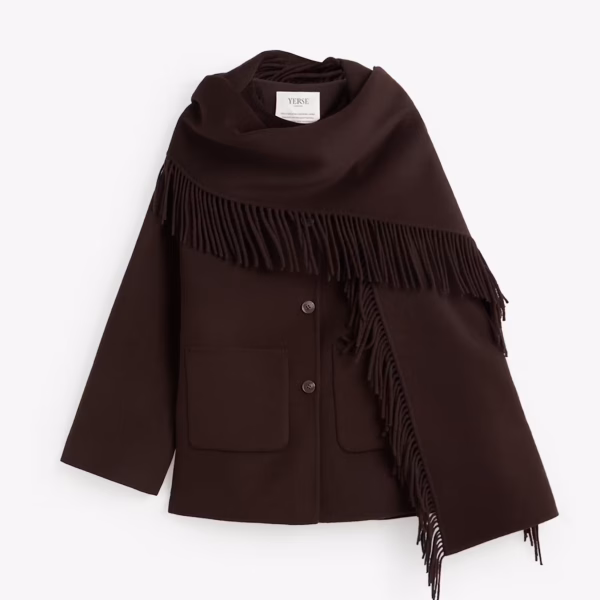 YERSE Short Handmade Coat Chocolate
